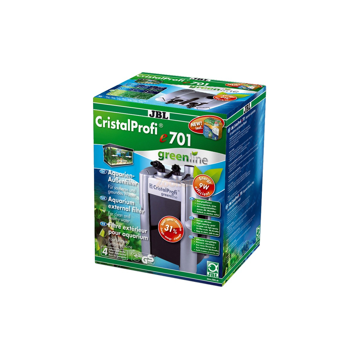 JBL CristalProfi e701 Aquarium Außenfilter Greenline mit Filtermateri