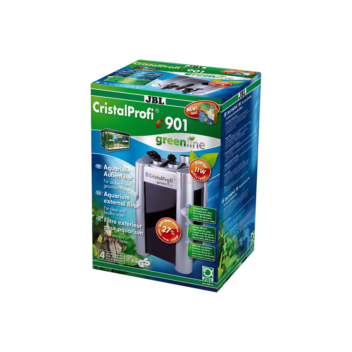 Jbl Cristalprofi E901 Aquarium Aussenfilter Greenline Mit Filtermateri