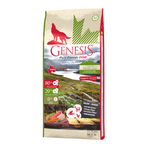 Genesis Hundefutter Pure Canada Dog - Green Highland Puppy 11,79 kg - für heranwachsende Hunde