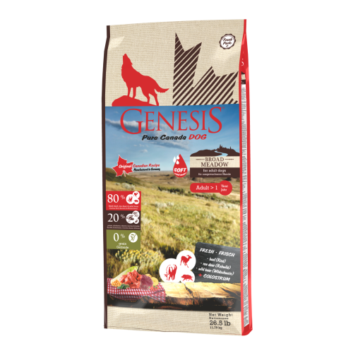 Genesis Hundefutter Pure Canada Dog - Broad Meadow (Soft) f&uuml;r ausgewachsene Hunde 11,79 kg