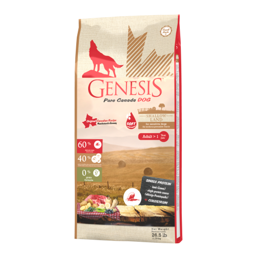 Genesis Hundefutter Pure Canada Dog - Shallow Land (Soft) für ernährungssensible Hunde - single Protein 11,79 kg