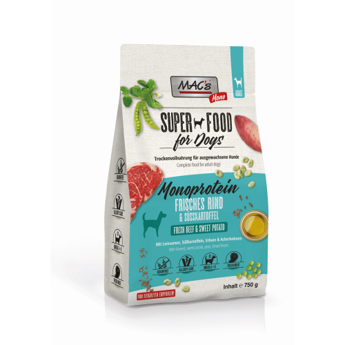 MACs Superfood for Dogs - Monoprotein - Frisches Rind & Süßkartoffel