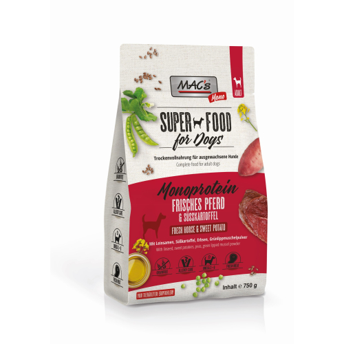 MACs Superfood for Dogs - Monoprotein - Frisches Pferd & Süßkartoffel