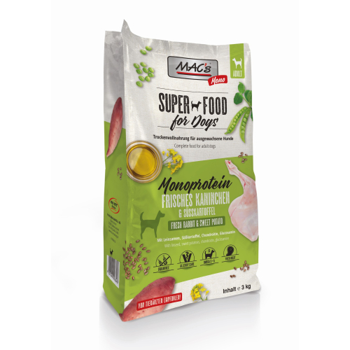 MACs Superfood for Dogs - Monoprotein - Frisches Kaninchen & Süßkartoffel 3 kg