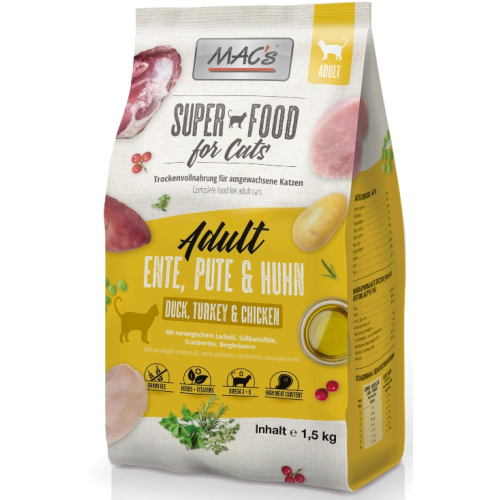 MACs Superfood für Katzen - Ente, Pute & Huhn 1,5 kg