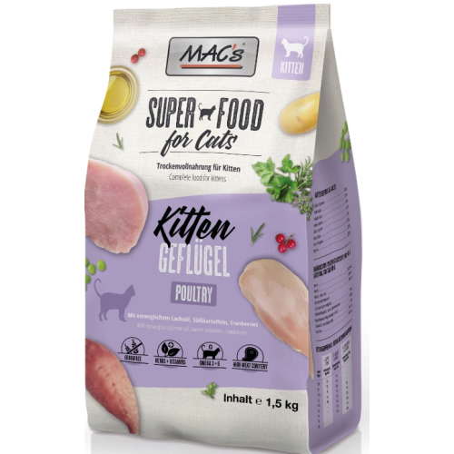 MACs Superfood für Katzen - Kitten - Geflügel 1,5 kg