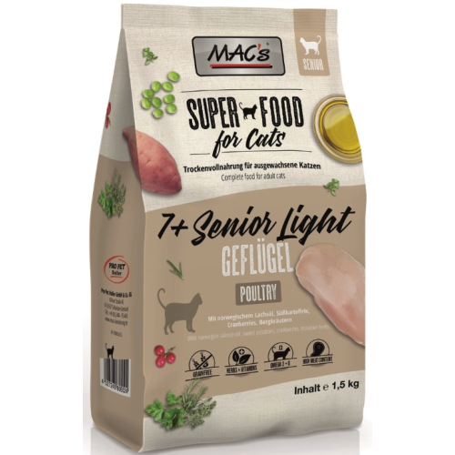 MACs Superfood für Katzen - Senior / Light +7 mit Geflügel 1,5 kg